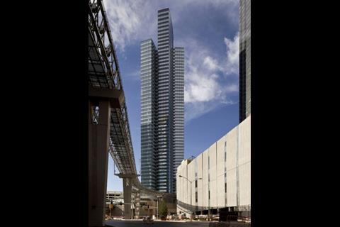 Vinoly's Vdara hotel and spa at LA's CityCenter – distance view